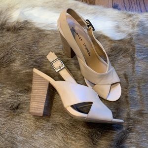 Mules Talons Chinese Laundry Noir Satin Perles Paillettes - Talon 6.5 Cm - Taille US 6.5 - Occasion